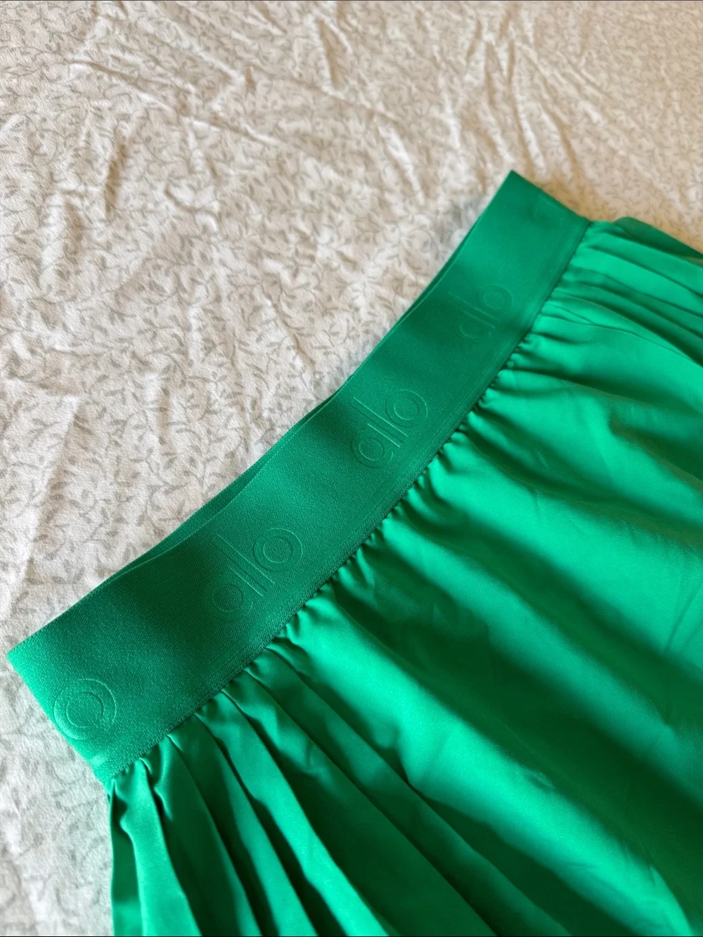 ALO Yoga Emerald Green Pleated Skater Skirt